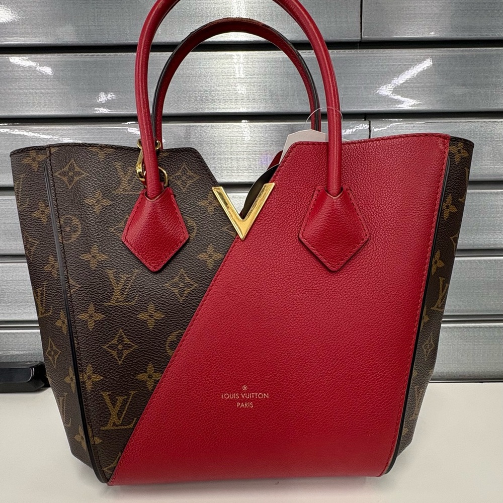 Louis Vuitton Red and Brown Monogram Tote